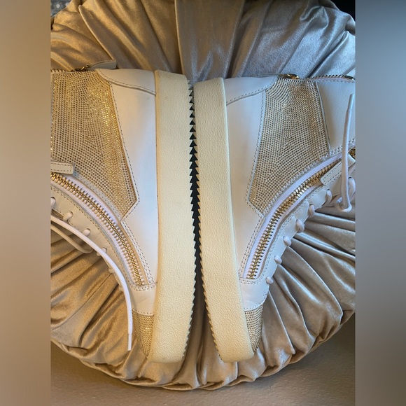 Giuseppe Zanotti LEATHER BIKER BOOTS high top sneakers Size 7.5 - Picture 8 of 9